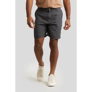 NEW GRAYERS aventura washed linen shorts in charcoal